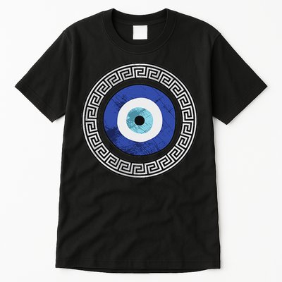 Greek Evil Eye Mati Design Greek Key Print Tall T-Shirt