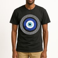 Greek Evil Eye Mati Design Greek Key Print Tall T-Shirt