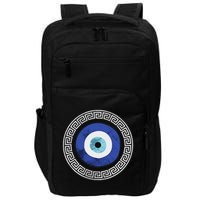 Greek Evil Eye Mati Design Greek Key Print Impact Tech Backpack