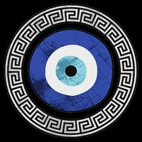 Greek Evil Eye Mati Design Greek Key Print Impact Tech Backpack