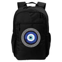 Greek Evil Eye Mati Design Greek Key Print Backpack