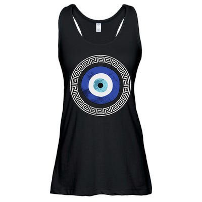 Greek Evil Eye Mati Design Greek Key Print Ladies Essential Flowy Tank
