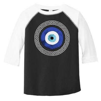 Greek Evil Eye Mati Design Greek Key Print Toddler Fine Jersey T-Shirt