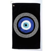 Greek Evil Eye Mati Design Greek Key Print Golf Towel