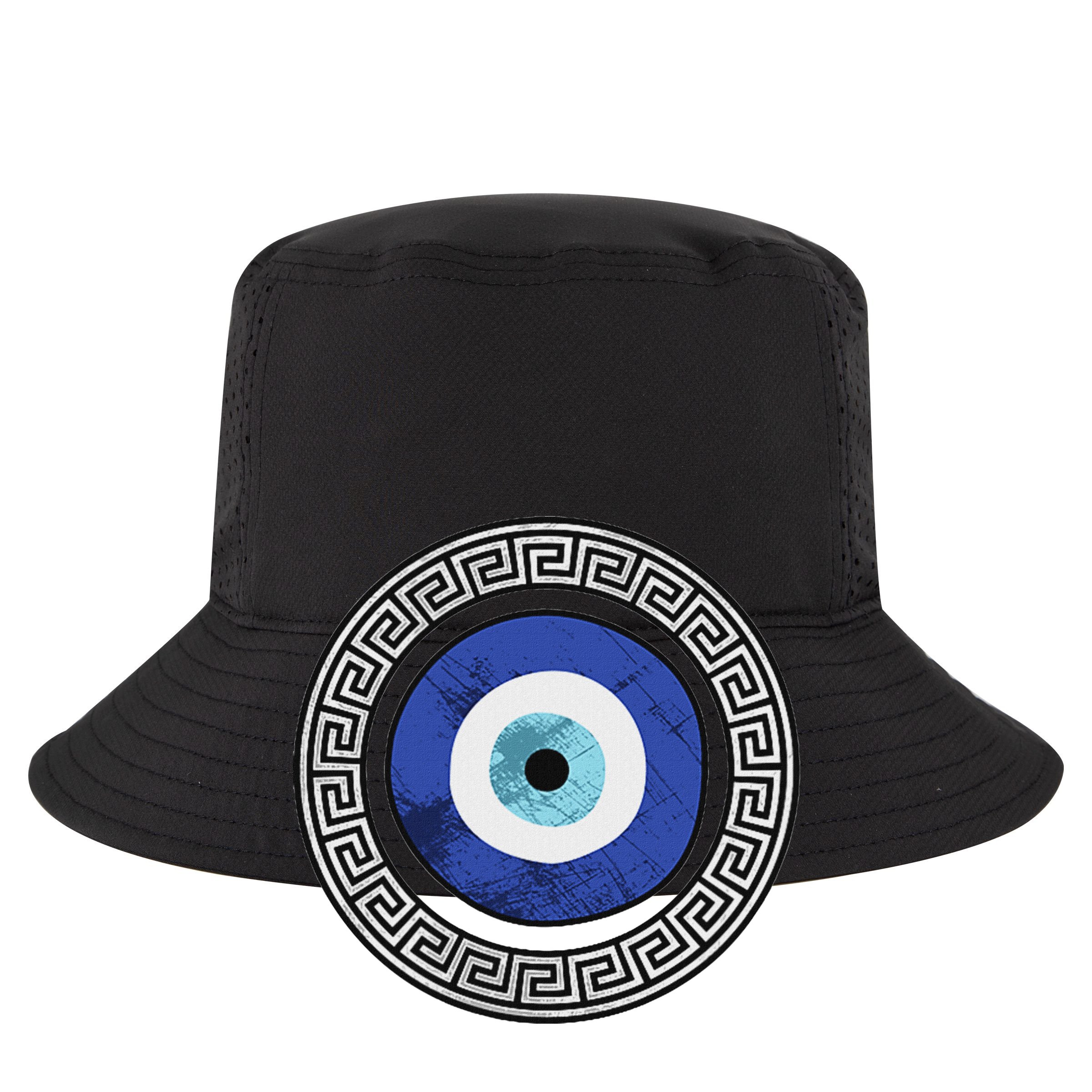Greek Evil Eye Mati Design Greek Key Print Zip Tote Bag