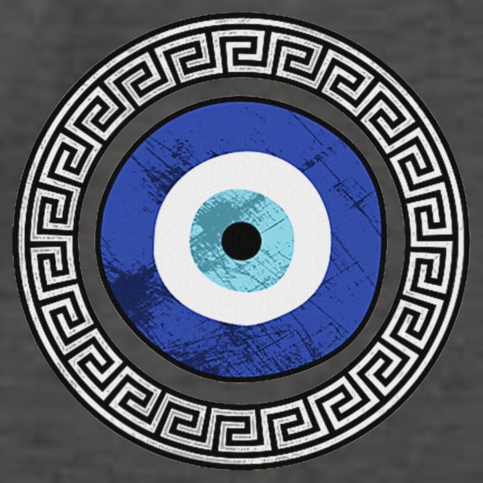 Greek Evil Eye Mati Design Greek Key Print Vector Backpack