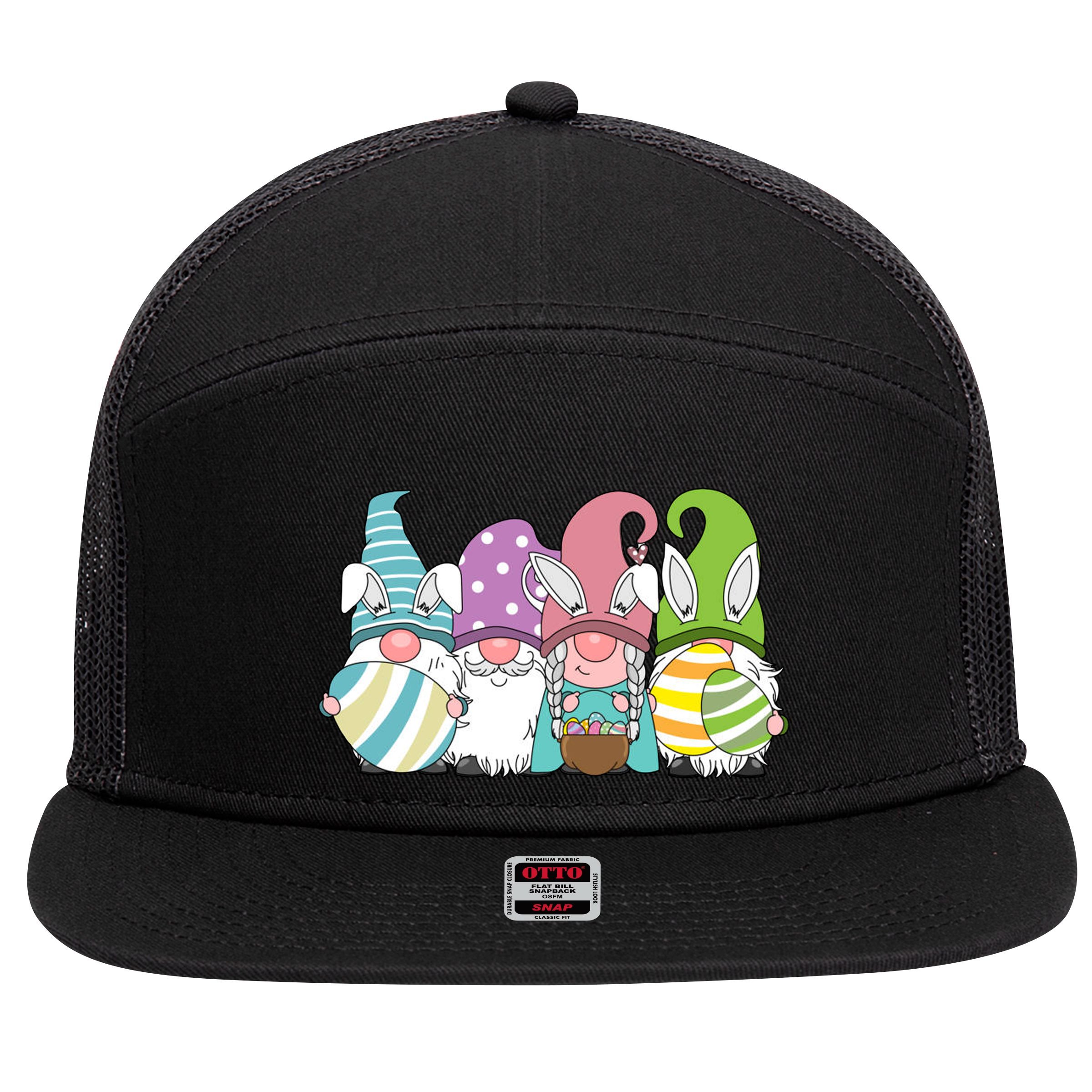 Gnome Easter Egg Hunt 7 Panel Mesh Trucker Snapback Hat