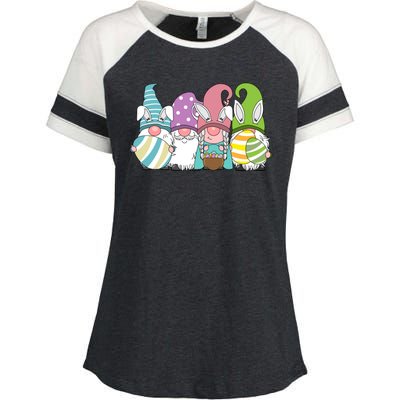 Gnome Easter Egg Hunt Enza Ladies Jersey Colorblock Tee