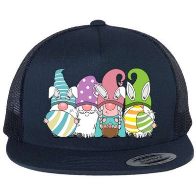 Gnome Easter Egg Hunt Flat Bill Trucker Hat