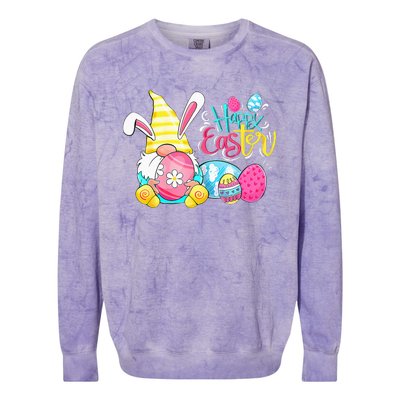 Gnome Easter Egg Hunt Gnomes Bunny Happy Easter Day Gifts Colorblast Crewneck Sweatshirt