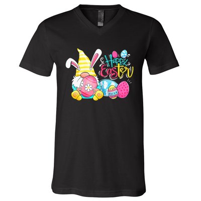 Gnome Easter Egg Hunt Gnomes Bunny Happy Easter Day Gifts V-Neck T-Shirt