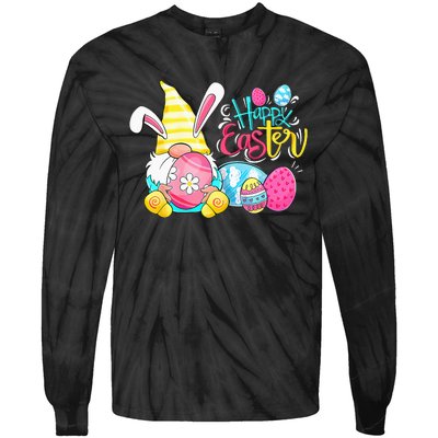 Gnome Easter Egg Hunt Gnomes Bunny Happy Easter Day Gifts Tie-Dye Long Sleeve Shirt