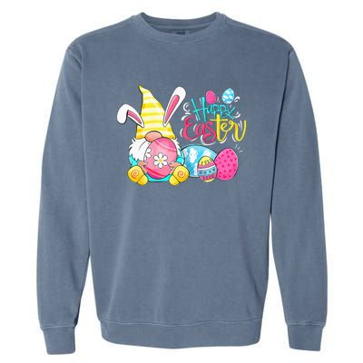 Gnome Easter Egg Hunt Gnomes Bunny Happy Easter Day Gifts Garment-Dyed Sweatshirt