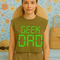 Geek Dad Garment-Dyed Women's Muscle Tee