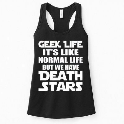 Geek Life Is Normal But We Have Death Stars Womens Tank Top