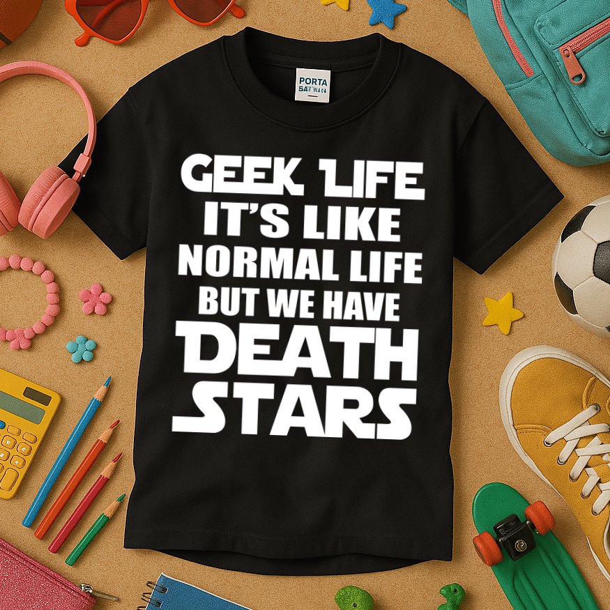 Geek Life Is Normal But We Have Death Stars Kids T-Shirt