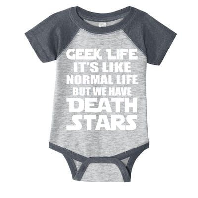 Geek Life Is Normal But We Have Death Stars Infant Baby Jersey Bodysuit