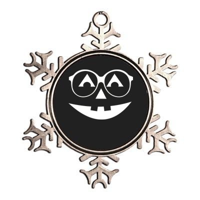 Geeky Pumpkin Jack O Lantern Metallic Star Ornament