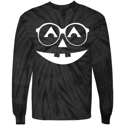 Geeky Pumpkin Jack O Lantern Tie-Dye Long Sleeve Shirt