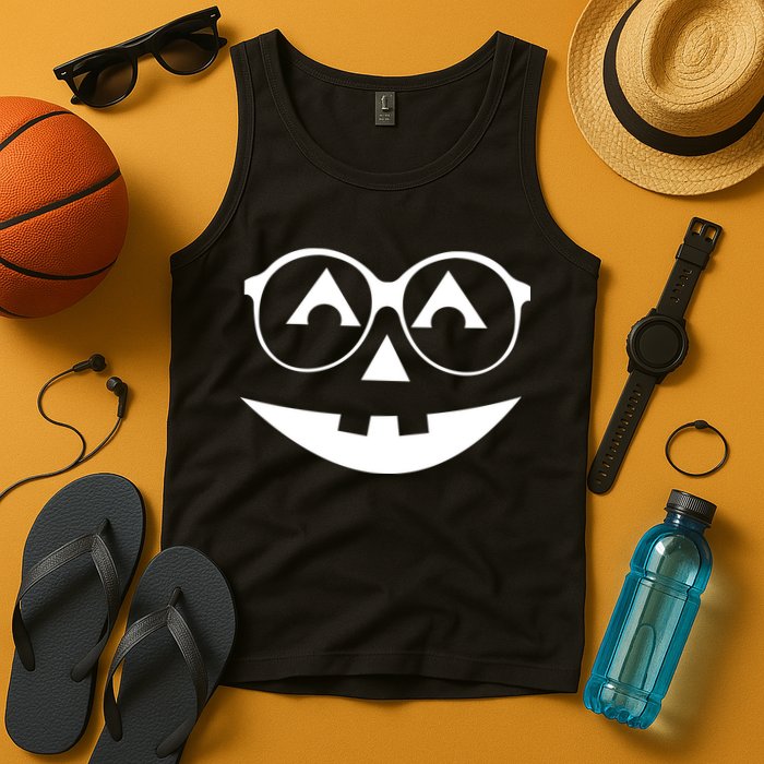 Geeky Pumpkin Jack O Lantern Tank Top