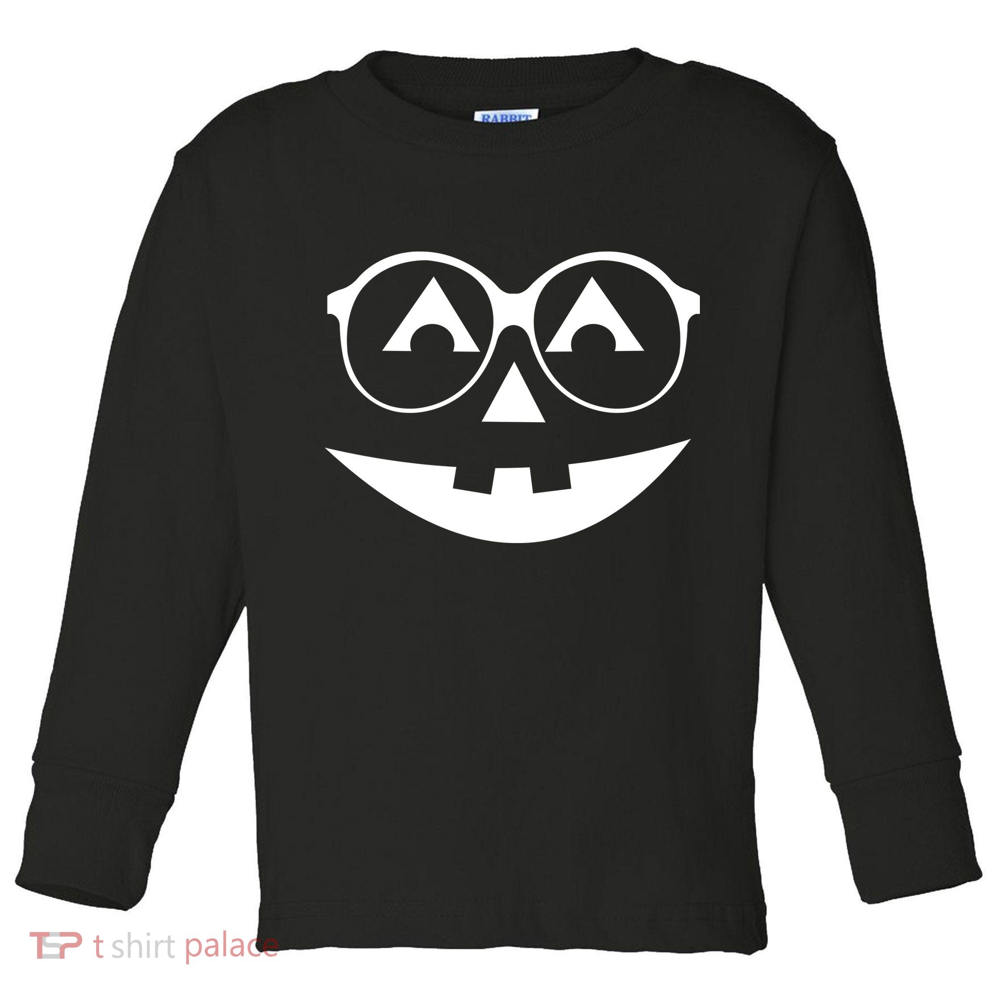 Geeky Pumpkin Jack O Lantern Toddler Long Sleeve Shirt