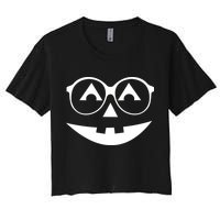 Geeky Pumpkin Jack O Lantern Women's Crop Top Tee