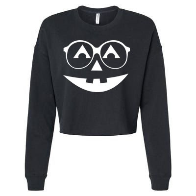 Geeky Pumpkin Jack O Lantern Cropped Pullover Crew