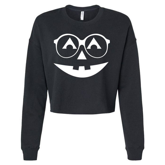 Geeky Pumpkin Jack O Lantern Cropped Pullover Crew