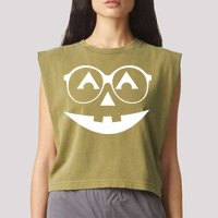 Geeky Pumpkin Jack O Lantern Garment-Dyed Women's Muscle Tee