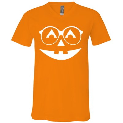 Geeky Pumpkin Jack O Lantern V-Neck T-Shirt