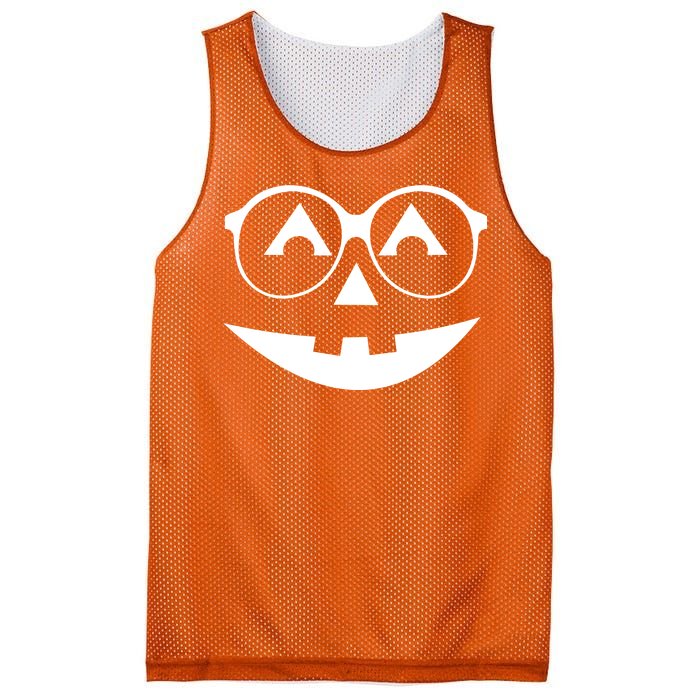 Geeky Pumpkin Jack O Lantern Mesh Reversible Basketball Jersey Tank