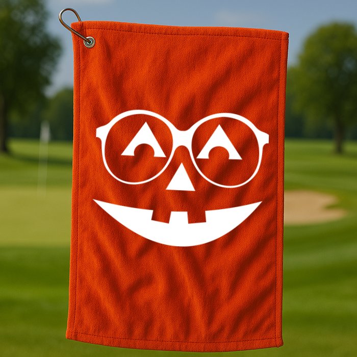 Geeky Pumpkin Jack O Lantern Golf Towel