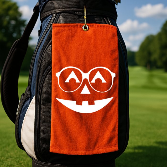 Geeky Pumpkin Jack O Lantern Golf Towel