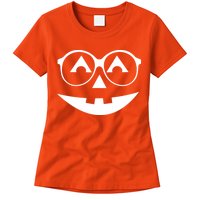Geeky Pumpkin Jack O Lantern Womens T-Shirt