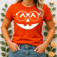 Geeky Pumpkin Jack O Lantern Womens T-Shirt