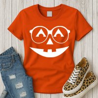 Geeky Pumpkin Jack O Lantern Womens T-Shirt