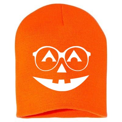 Geeky Pumpkin Jack O Lantern Short Acrylic Beanie