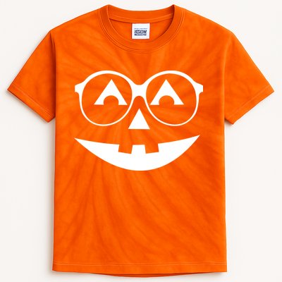 Geeky Pumpkin Jack O Lantern Kids Tie-Dye T-Shirt