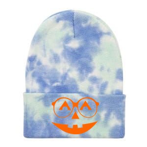 Geeky Pumpkin Jack O Lantern Tie Dye 12in Knit Beanie