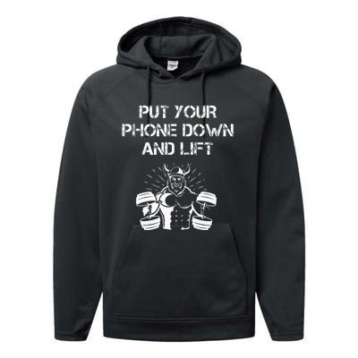 Gym Etiquette Fitness Rules Put Your Phone Down And Lift Performance Fleece Hoodie