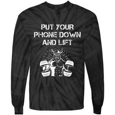 Gym Etiquette Fitness Rules Put Your Phone Down And Lift Tie-Dye Long Sleeve Shirt