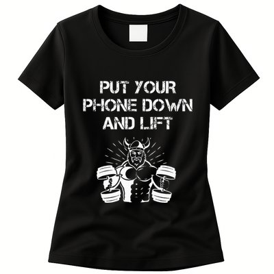 Gym Etiquette Fitness Rules Put Your Phone Down And Lift Womens T-Shirt