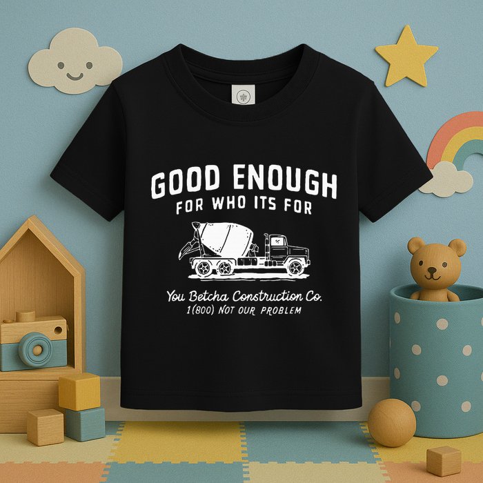 Good Enough For Who ItS For You Betcha Construction Toddler T-Shirt