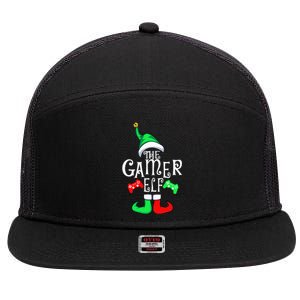 Gamer ELF Family Matching Christmas Xmas Gaming Gifts 7 Panel Mesh Trucker Snapback Hat