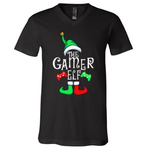 Gamer ELF Family Matching Christmas Xmas Gaming Gifts V-Neck T-Shirt