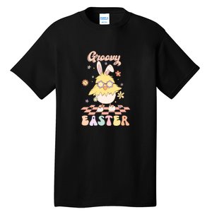 Groovy Easter Funny Chick Retro Easter Day Tall T-Shirt