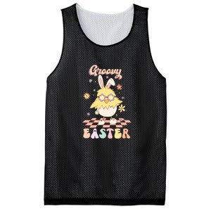 Groovy Easter Funny Chick Retro Easter Day Mesh Reversible Basketball Jersey Tank