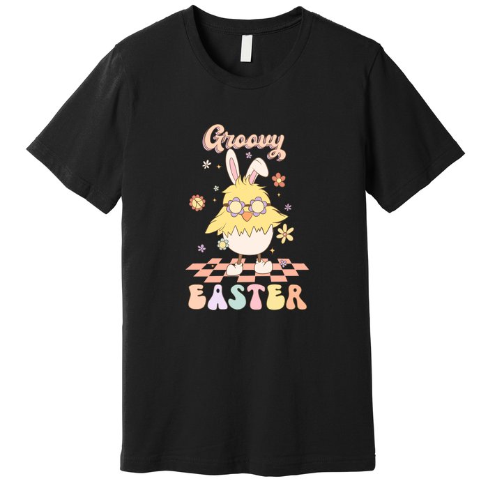 Groovy Easter Funny Chick Retro Easter Day Premium T-Shirt