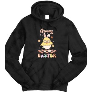 Groovy Easter Funny Chick Retro Easter Day Tie Dye Hoodie