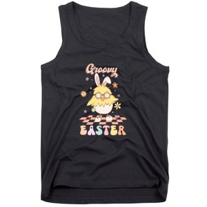 Groovy Easter Funny Chick Retro Easter Day Tank Top